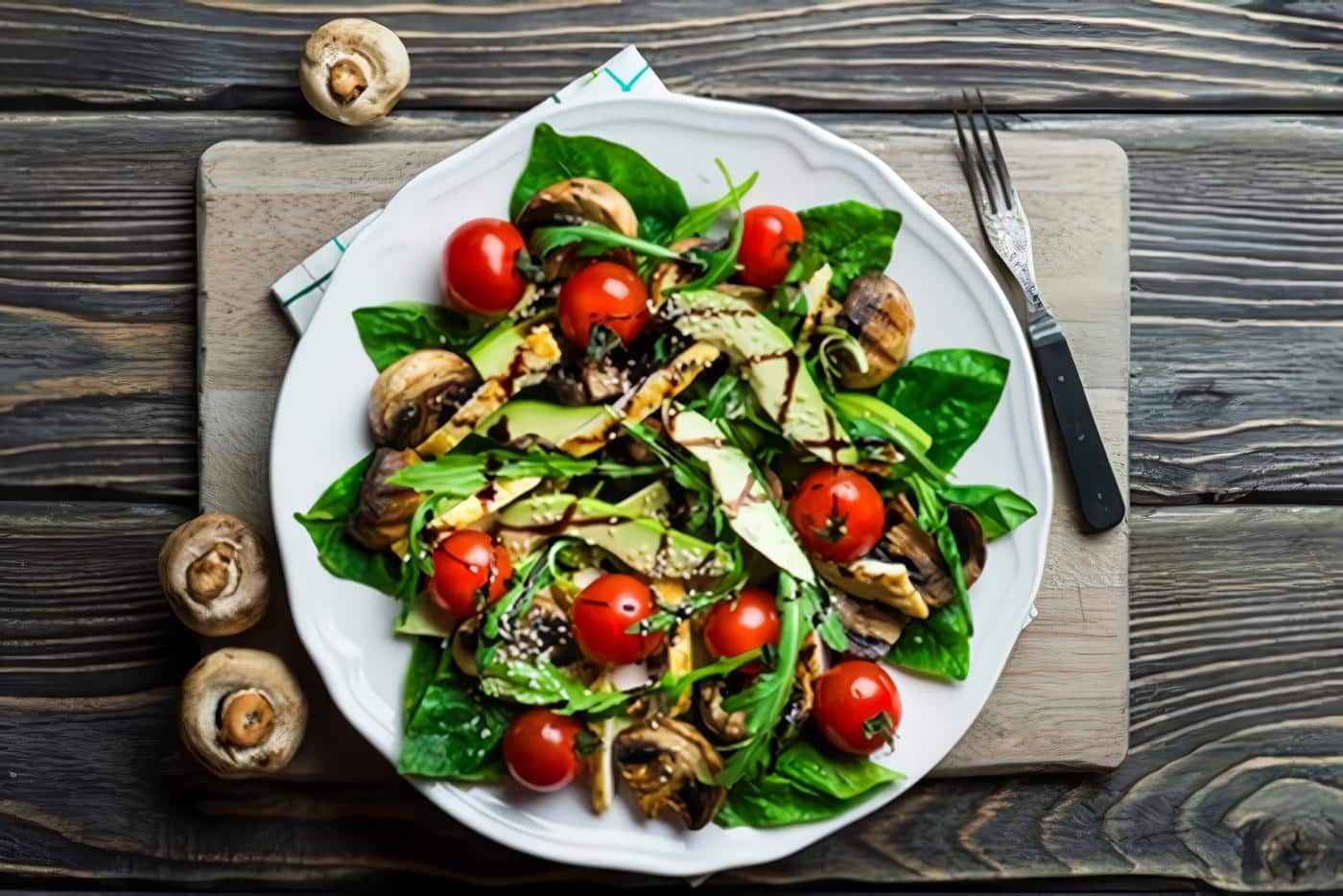 Ensalada de Aguacate y Champiñones