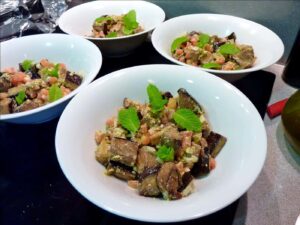 Ensalada de Berenjena con Almendras y Menta-recetas