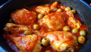 Pollo con Tomate y Aceitunas