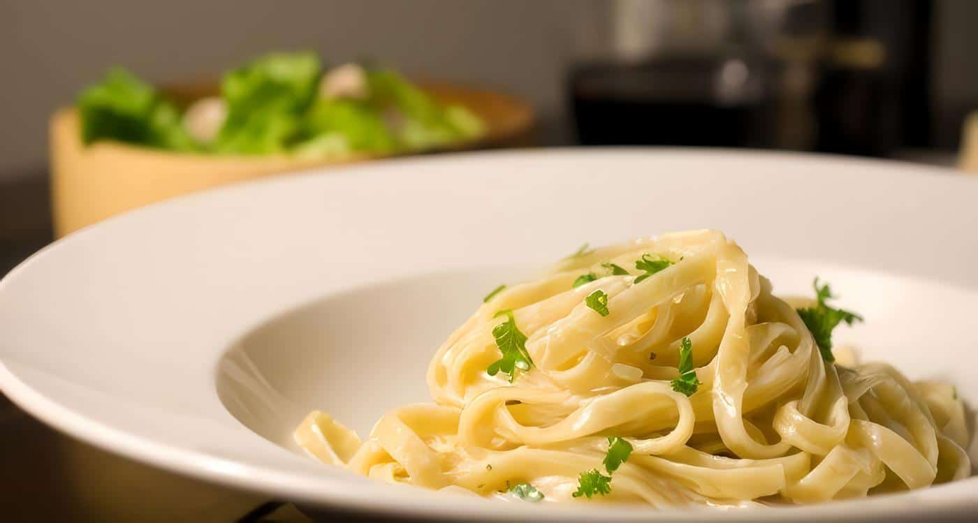 Fettuccini Alfredo en Microondas