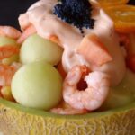 Melón con langostinos