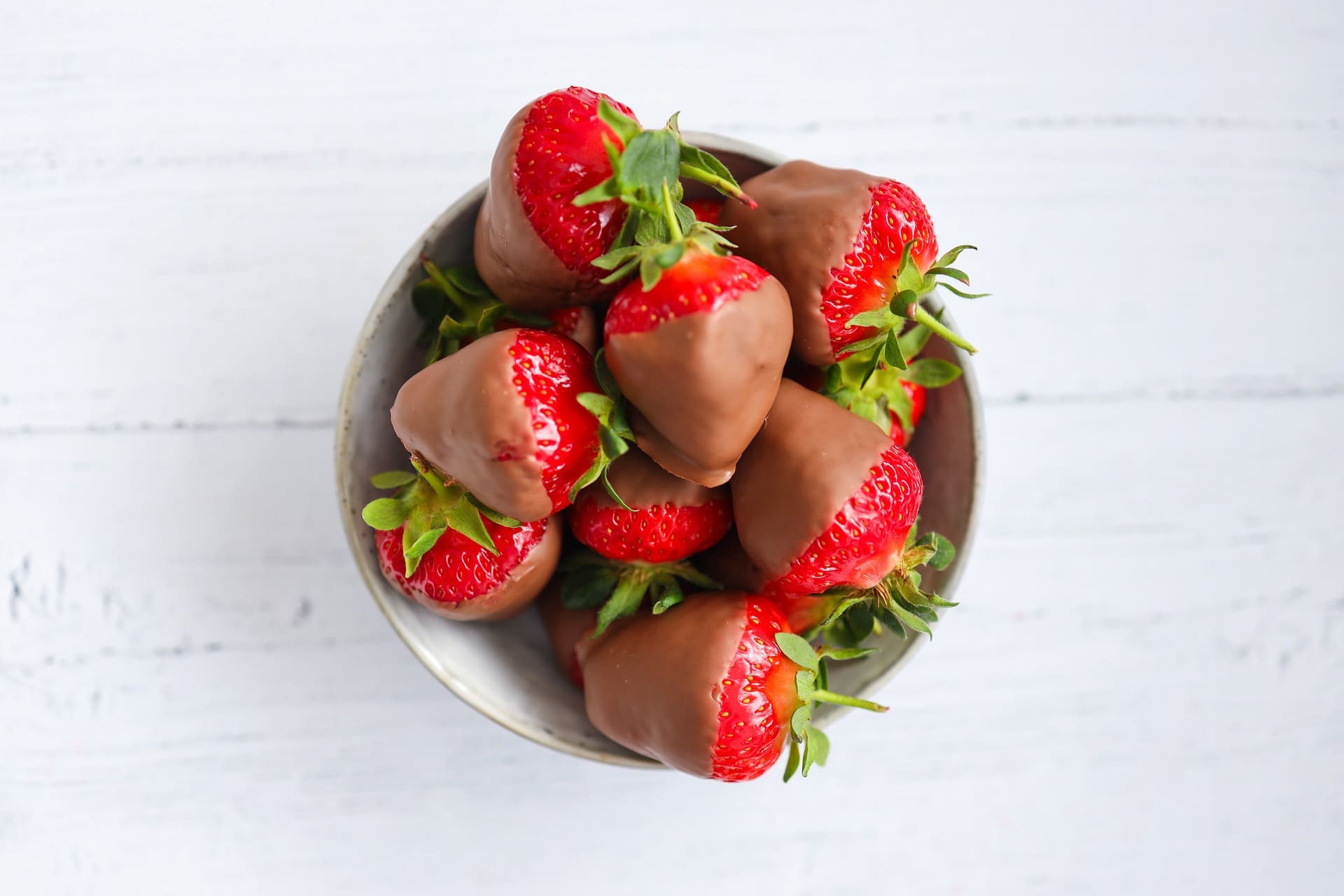 Fresas bañadas con chocolate