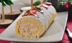 Rollito navideño de vainilla