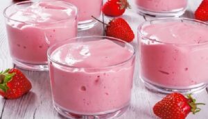 Bavarois de fresa, postre para diabéticos