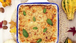 Calabaza gratinada con parmesano y albahaca