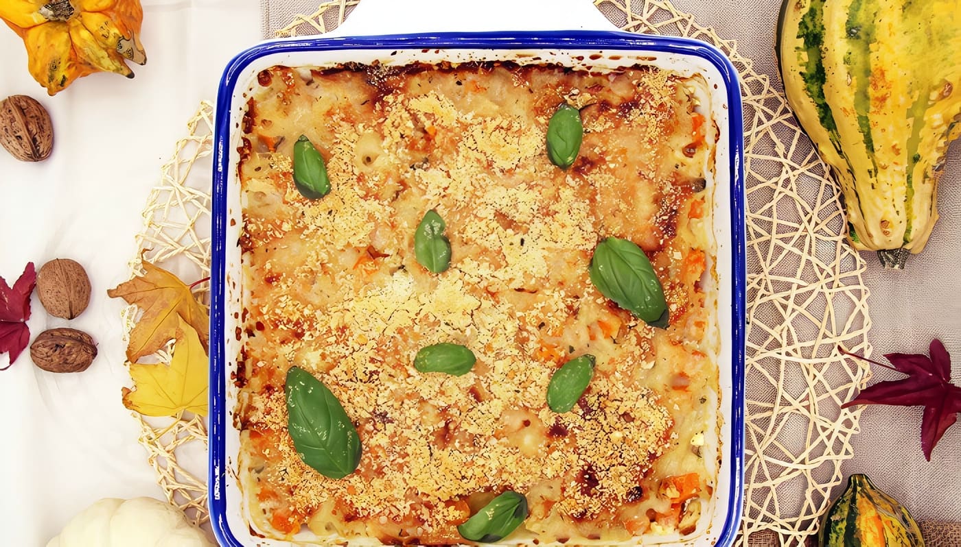 Calabaza Gratinada con Parmesano y Albahaca