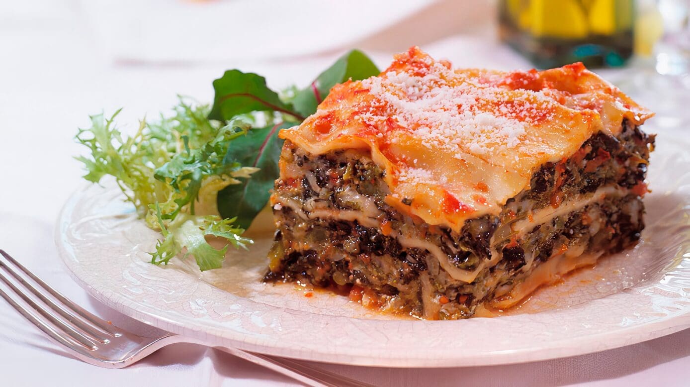 Pasta con berenjena y tomate