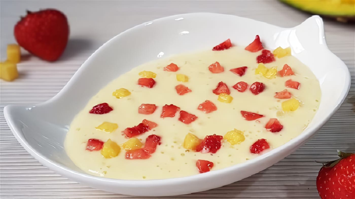 Crema Fría de Mango y Fresas