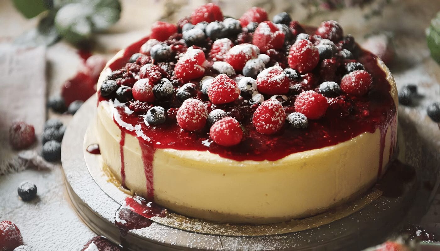 Tarta de queso y frutos rojos