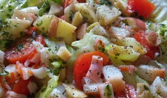 Receta de Ensalada de Manzana y Cangrejo