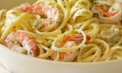 Capellini con Camarones