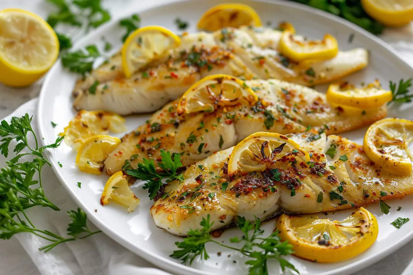 Pescado al horno con limón y ajo