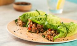 Tacos de lechuga con carne molida