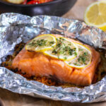 Filete de salmón en papillote con hierbas