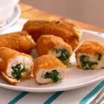 Rollitos de pechuga de pavo con espinacas y queso crema
