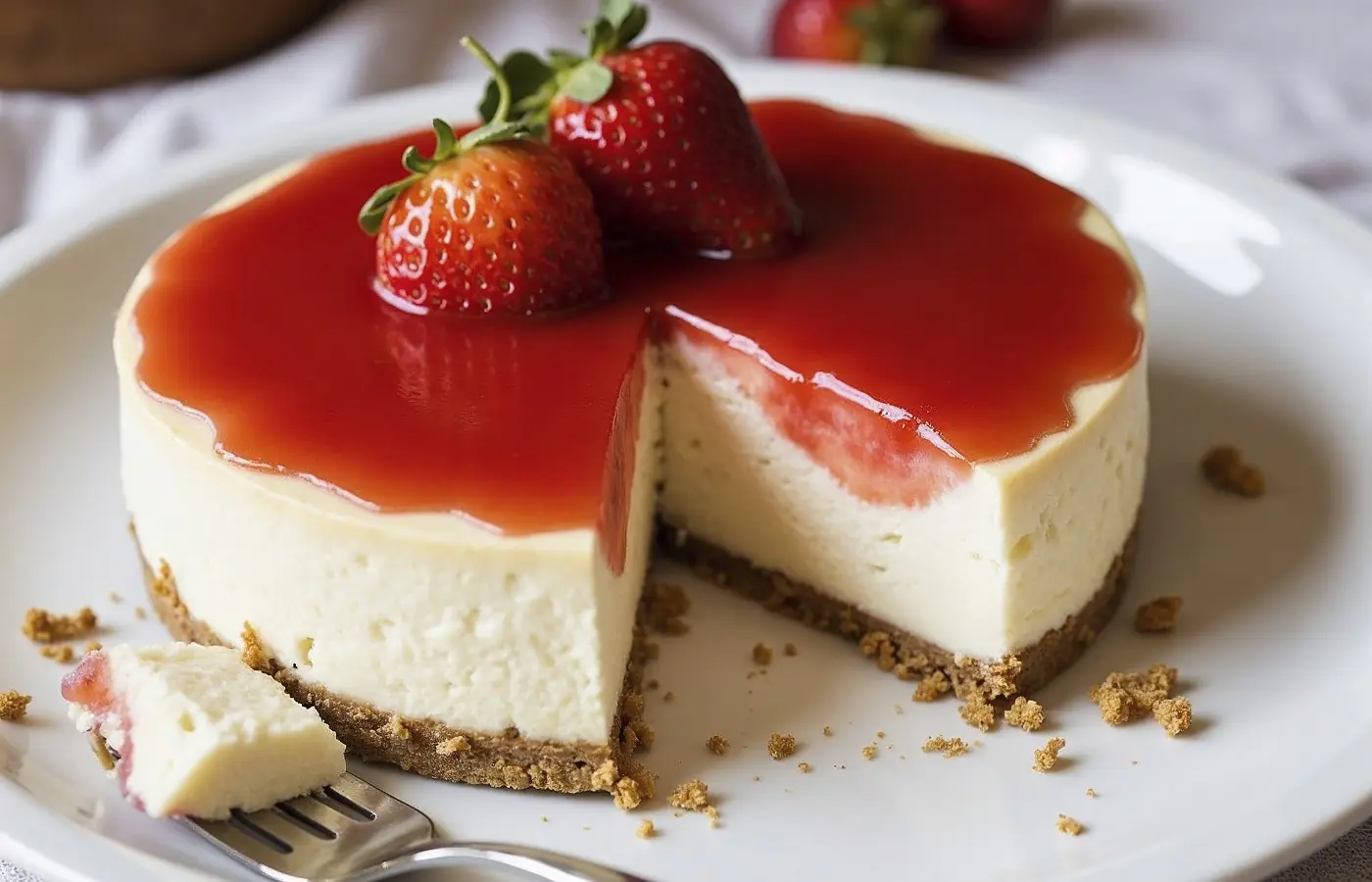 Cheesecake de Vainilla con Fresas